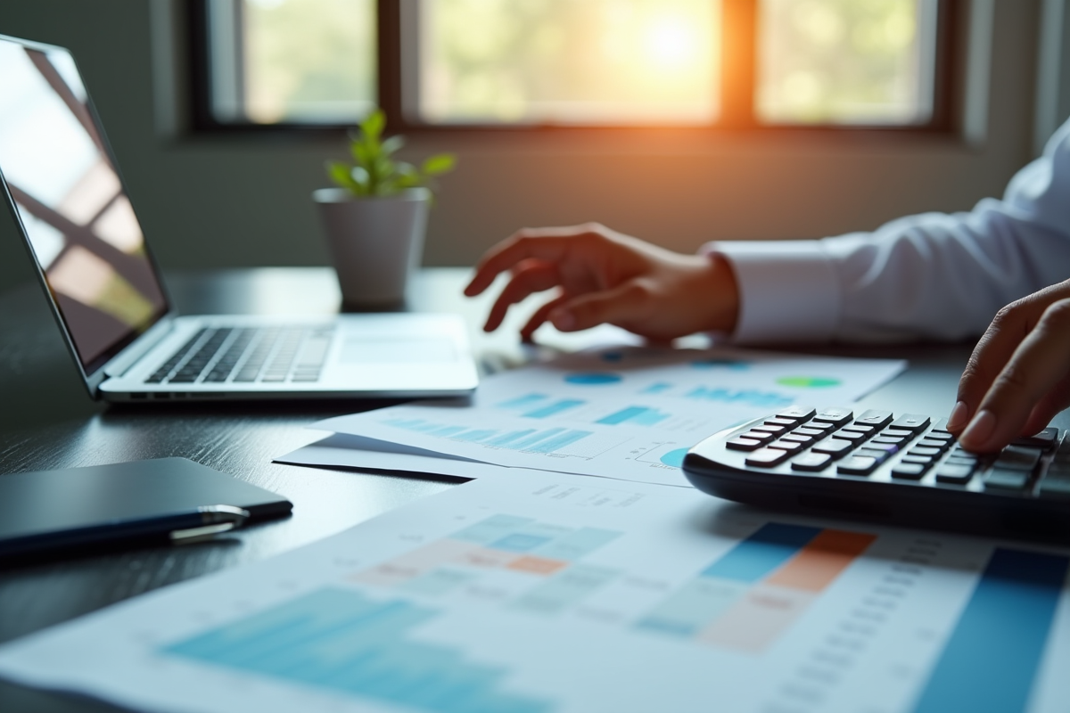 Professionnel d affaires analysant des documents financiers