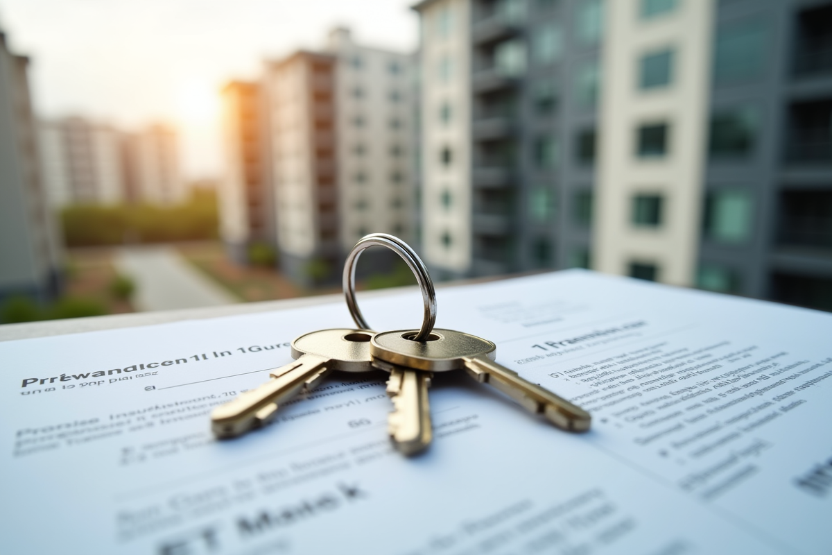 Jeu de clés d appartement sur contrats immobiliers