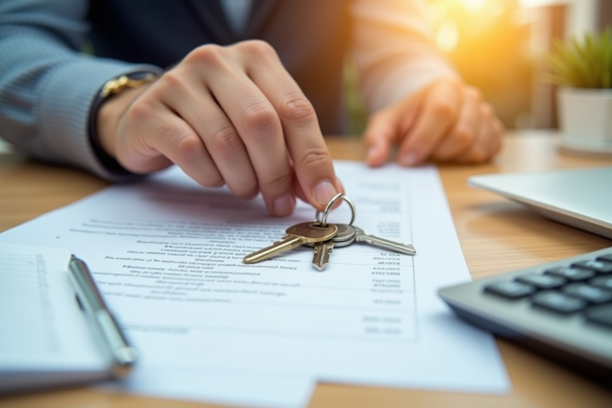 Main posant clés sur contrat de prêt immobilier