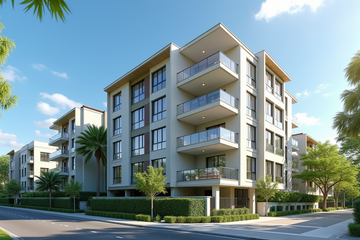 Immeuble résidentiel avec appartements en lumière naturelle